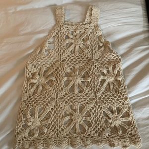 Vintage crochet top in ecru cotton